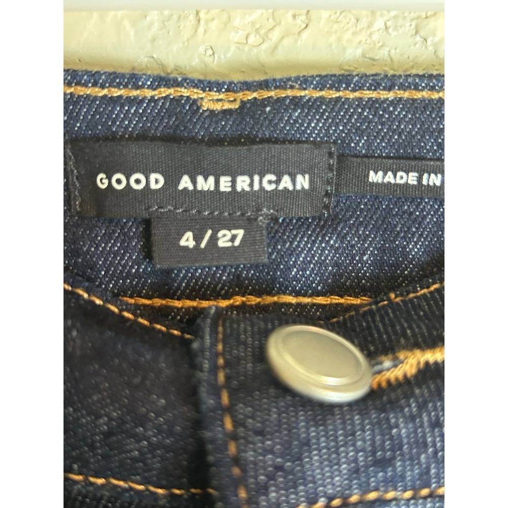 Good American Denim Skirt Womens 4/27 Blue Long Midi Front Slit High Rise - Picture 4 of 8